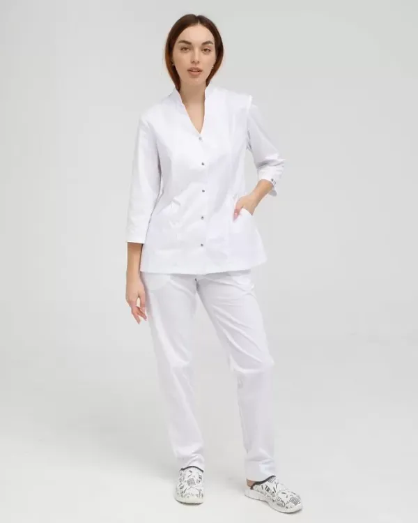 Женский медицинский костюм Элизабет цвет белый