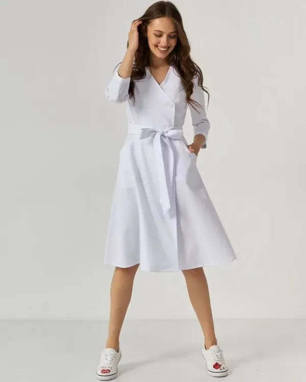 Медицинское платье женское Прованс цвет белый
