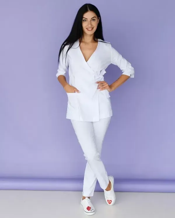 Медичний костюм жіночий Шанхай колір білий