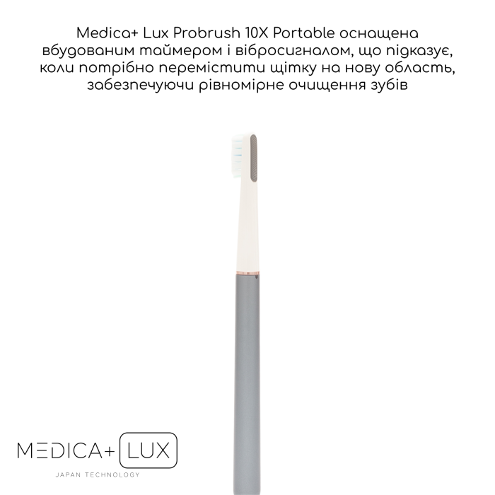 Отбеливающая звуковая зубная щетка Medica+ Lux 10Х Portable Grey