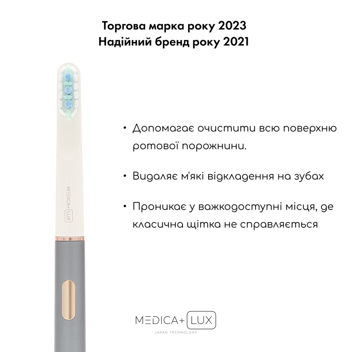 Отбеливающая звуковая зубная щетка Medica+ Lux 10Х Portable Grey