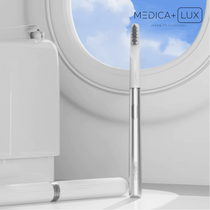 Відбілювальна звукова зубна щітка Medica+ Lux 10Х Portable Silver