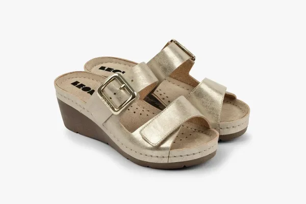 Жіночі шльопанці Leon Золотий 1110-Золотистий-36 ортопедія