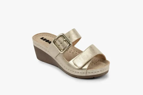 Женские шлепанцы Leon Золотой 1110-Золотистый-36 ортопедия