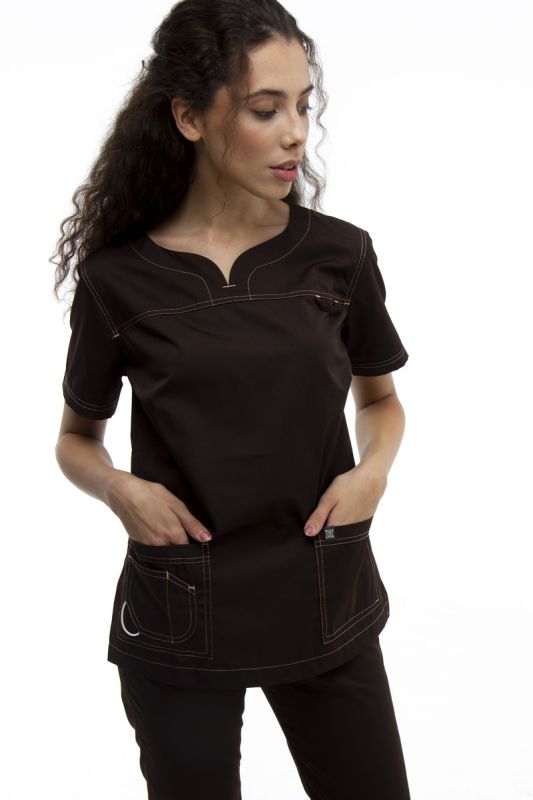 Костюм медичний жіночий 1381 шоколад, IN WHITE