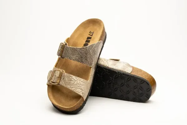 Жіночі шльопанці Leon gold-snake 4011-Золотиста-змія ортопедія