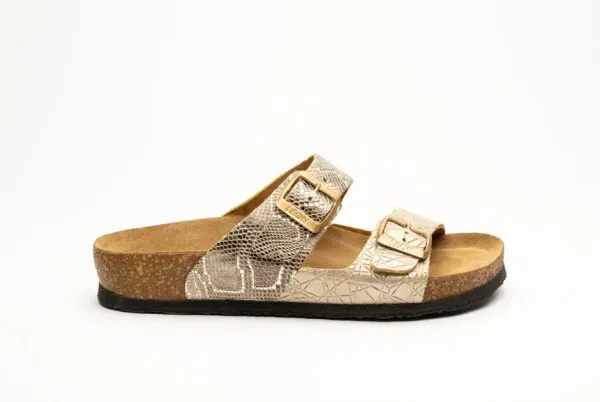 Жіночі шльопанці Leon gold-snake 4011-Золотиста-змія ортопедія
