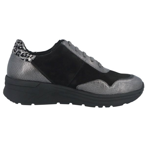 Жіночі шкіряні кросівки Karma, сірий/чорний (арт. 7 59071 20855), SOLIDUS (Німеччина)