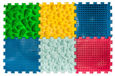 Ортопедический массажный коврик Пазлы Микс 6 элементов