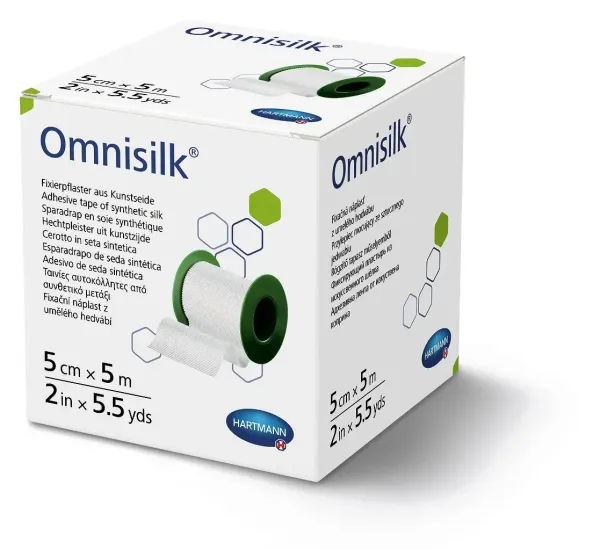 Пластир фіксуючий зі штучного шовку Omnisilk® / Омнісілк 5 см х 5 м 1шт