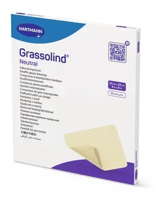 Пов'язка атравматична мазева Grassolind® neutral / Гразолінд нейтрал 20см х 20см 1шт