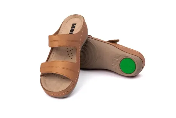 Жіночі шльопанці Leon Коричневий 907-41 ортопедія