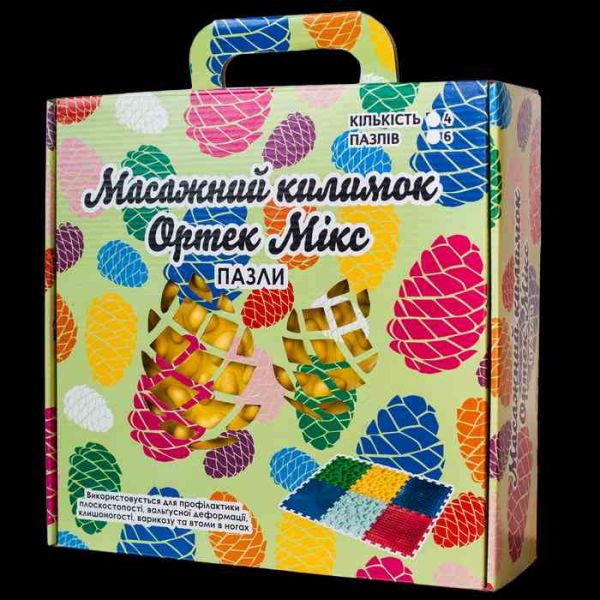 Ортопедический массажный коврик Пазлы Микс 6 элементов