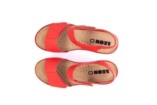 Жіночі босоніжки Leon Червоний 1080-38 ортопедія