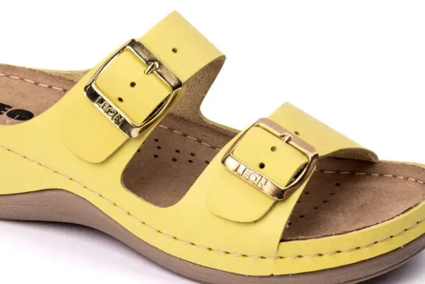 Жіночі шльопанці Leon Жовтий 908 ортопедія