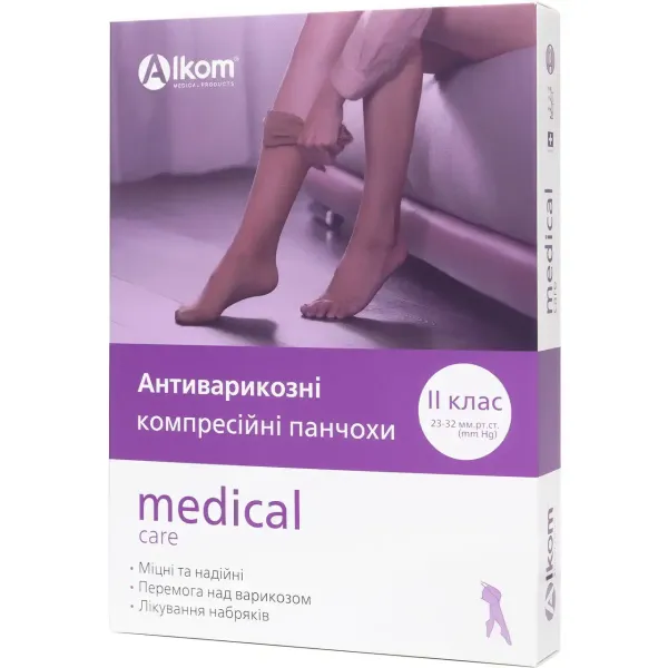 Антиварикозні панчохи medical care, закритий мисок, клас компресії II Алком Антиварикозні панчохи medical care, закритий мисок, клас компресії II Алком