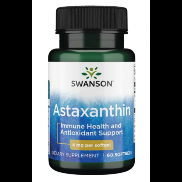 Астаксантин,Swanson, Astaxanthin 4mg - 60caps — Антиоксидант для здоров'я очей та шкіри