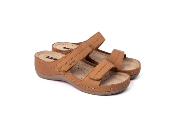 Жіночі шльопанці Leon Коричневий 907-41 ортопедія