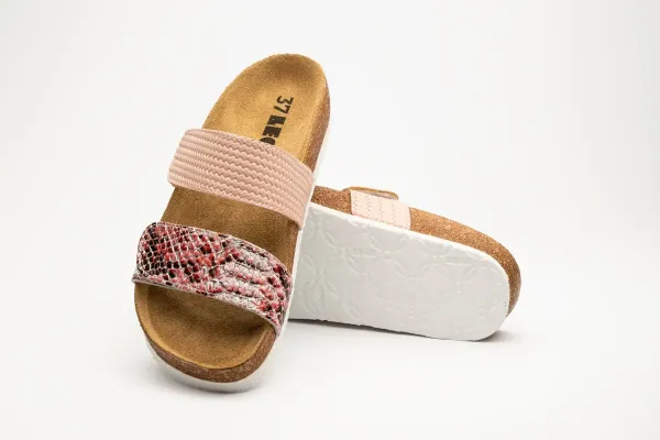 Жіночі шльопанці Leon Рожевий 4000-Рожева-змія-36 ортопедія