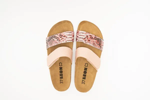 Жіночі шльопанці Leon Рожевий 4000-Рожева-змія-36 ортопедія