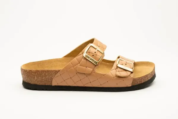 Женские шлепанцы Leon brown-velor 4010-Коричневая-коцка-36 ортопедия