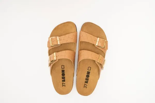 Женские шлепанцы Leon brown-velor 4010-Коричневая-коцка-36 ортопедия