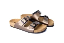 Женские шлепанцы Leon orange velour 4010-коричневый-металлик-36 ортопедия