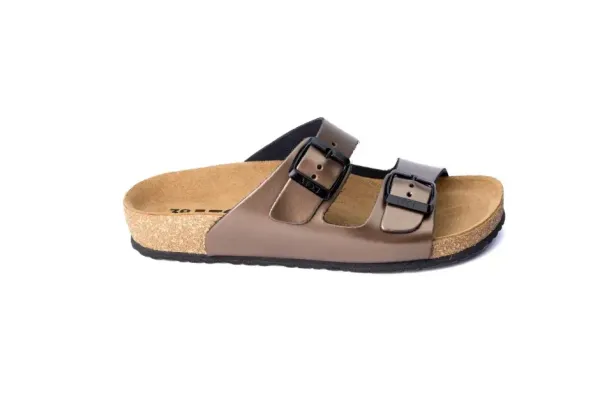 Женские шлепанцы Leon orange velour 4010-коричневый-металлик-36 ортопедия