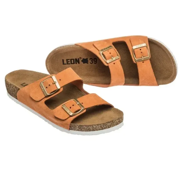 Жіночі шльопанці Leon pink-stones 4010-Оранжевий-велюр-42 ортопедія