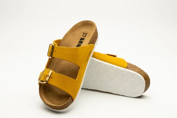 Женские шлепанцы Leon Золотой 4010-Желтый-велюр-41 ортопедия