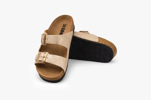 Жіночі шльопанці Leon brown-stones 4010-Золотистий-руст-36 ортопедія