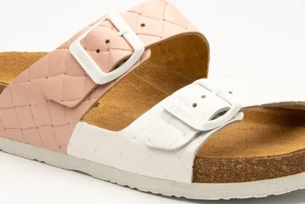 Жіночі шльопанці Leon Рожево-білий 4011-38 ортопедія