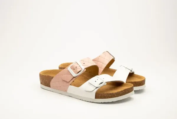 Жіночі шльопанці Leon Рожево-білий 4011-38 ортопедія