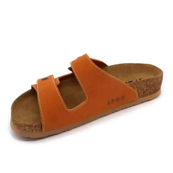 Женские шлепанцы Leon orange 4050-оранжевый-велюр ортопедия