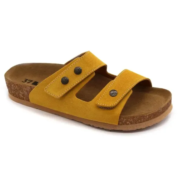 Жіночі шльопанці Leon Жовтий 4050-велюр-41 ортопедія