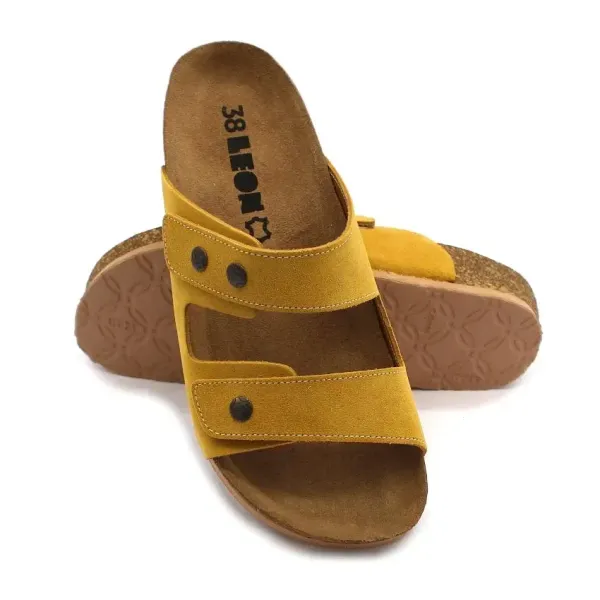 Жіночі шльопанці Leon Жовтий 4050-велюр-41 ортопедія