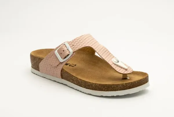 Жіночі шльопанці Leon Рожевий 4080-плетений-36 ортопедія