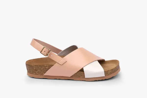 Жіночі сандалії Leon Чорний 4302-Білий-лак ортопедія