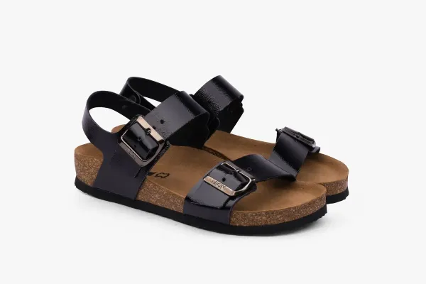 Жіночі сандалії Leon Чорний 4303-лак-36 ортопедія