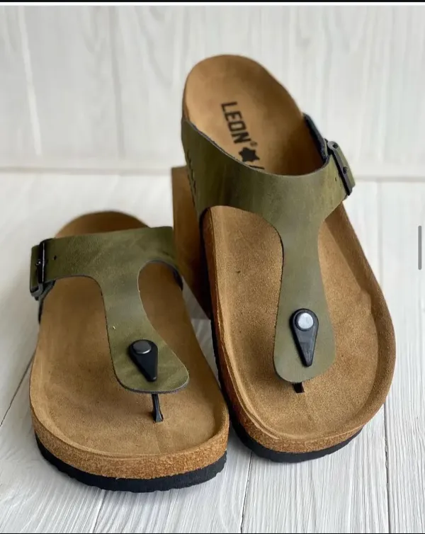 Мужские шлепанцы Leon Зеленый 4780-green ортопедия