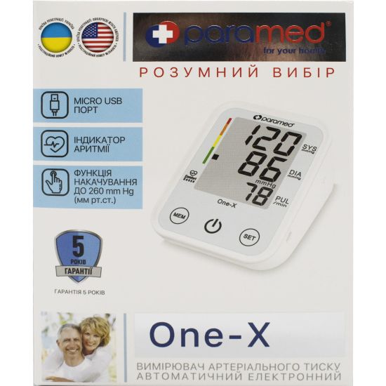 Измеритель (тонометр) АД Paramed One-X (Парамед Ван-Икс) автоматический с micro usb портом