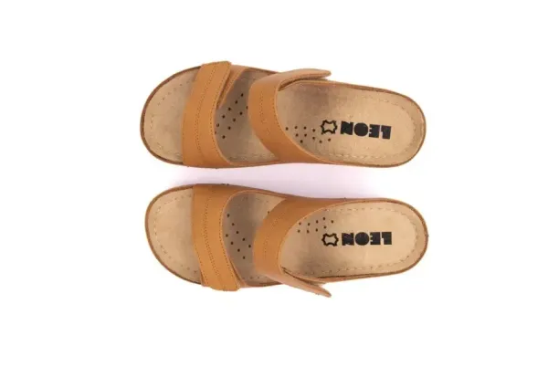 Жіночі шльопанці Leon Коричневий 907-41 ортопедія