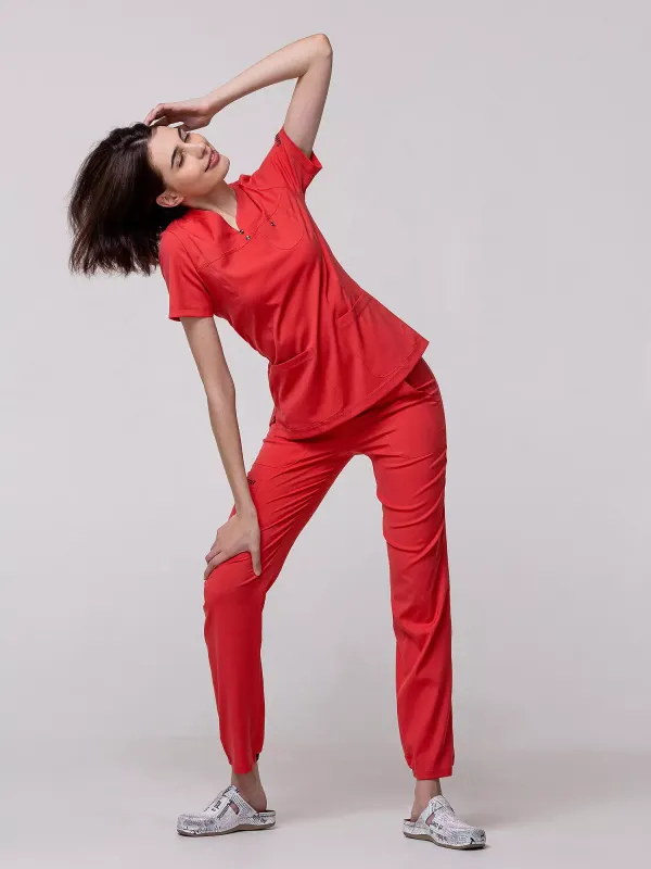 Тоні  Медичний Костюм колір Кораловий 6415 Тоні  Медичний Костюм колір Кораловий 6415