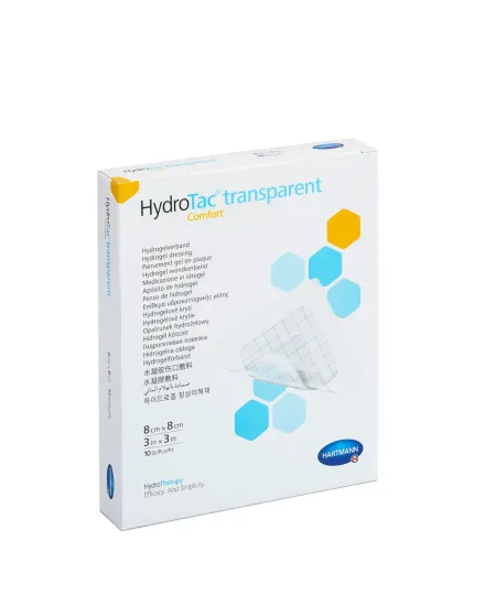 Повязка гидрогелевая HydroTac® transparent Comfort / ГидроТак транспарент Комфорт 8см x 8см 1шт