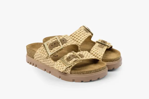 Жіночі шльопанці Leon Бежевий 6017-плетений ортопедія