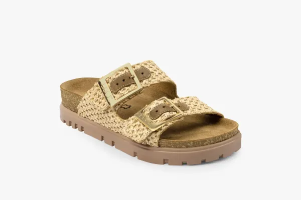 Жіночі шльопанці Leon Бежевий 6017-плетений ортопедія