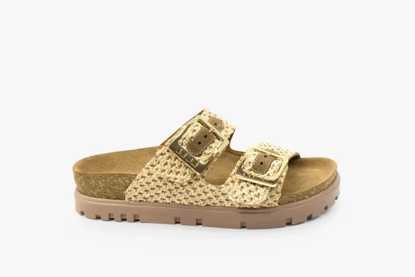 Жіночі шльопанці Leon Бежевий 6017-плетений ортопедія