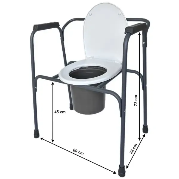 Стілець туалет нерегульований складаний PMED-101-А01 для інвалідів літніх хворих крісло