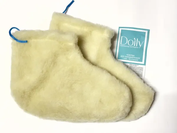 Чобітки багаторазові для парафінотерапії Doily (1 пара/пач.) з штучного хутра Чобітки багаторазові для парафінотерапії Doily (1 пара/пач.) з штучного хутра