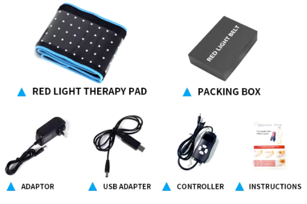 Светодиодный пояс инфракрасный и красный спектр 125х18 см.